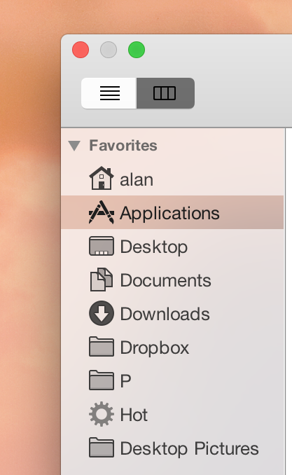 file chooser vibrant sidebar